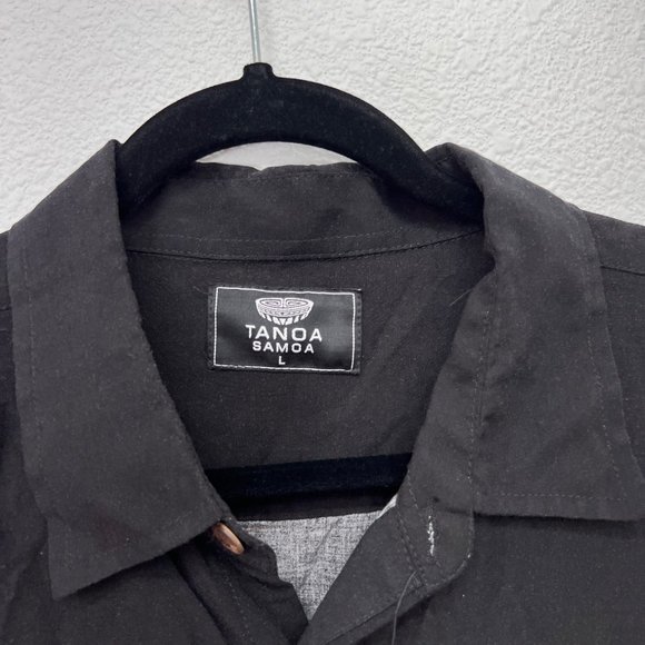 tanoa black short sleeve button down ombre mens shirts  Size: L - Picture 6 of 8